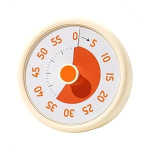 Visual Timer for Kids, 60-Minute Countdown Timer for Classroom Office Kitchen, Pomodoro Timer, Kitchen timers for Cooking, Time Management with Silent (Yellow)