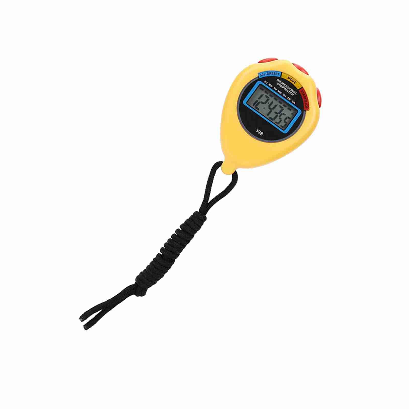 NYSUZHOUJI Professional Sports Timer Multifunctional Electronic Stopwatch Racing Running Swimming for Referee School Black (Yellow)