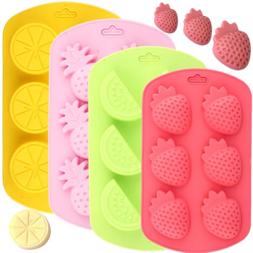 YIMINGMOLD 6 Cavity Fruit Theme Silicone Candy Molds Set Of 4
