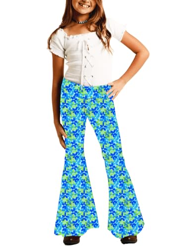 Image of Deerose Girls Halloween Hippie Bell Bottom Pants High Waist Flare Pants 5-14 Years