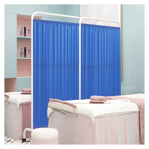 Paravent médical pliant et roulant à panneau unique bleu opaque