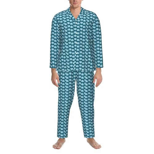 Pyjama pour hommes avec motif baleines idéal pour tenue de voyage - 5