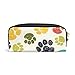Produktbild Linomo Federmäppchen Bunt Tier Hund Pfote Druck Mäppchen reißverschluss Federtasche leder Schüleretui Bleistift Beutel klein Kosmetiktasche MakeUp Tasche für mädchen teenager junge kinder