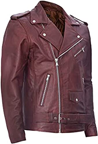 Image of Men Leather Jacket - Lambskin Winter Vintage Motorcycle Biker Jacket, Coat Soft & Stylish Moto Ride & Racing Jacket's