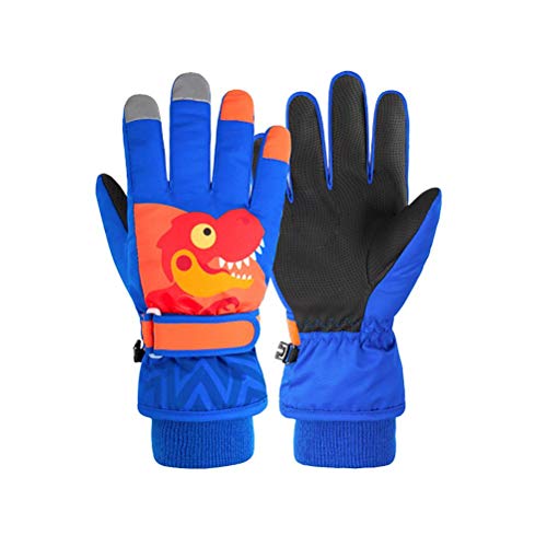 Manoplas de nieve para niños Picysa con diseño de dinosaurio para esquí en talla S
