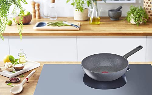 Foto von Tefal G13411 Cook Healthy Pfannenset Induktion, 6er Set, hohe Wokpfanne mit Deckel 28cm, Pfanne 30 cm + 24cm, Edelstahl, Spülmaschinenfest, Antihaft-beschichtet