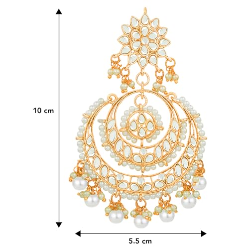 Image of Peora Kundan Faux Pearl Traditional Jewellery Set Gift for Women