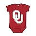 Little King NCAA Short Sleeve Romper-Big Logo-100% Cotton-Oklahoma-Crimson-0-3 Months