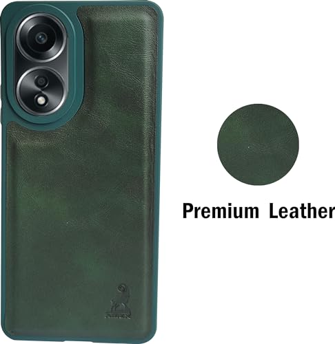 Image of AIBEX Shield Back Cover Case Compatible with Oppo A38 4G / Oppo A18 4G Back Cover | Flexible Vegan Leather | Full Camera Protection | Raised Edges | Super Soft-Touch | Bumper Case
