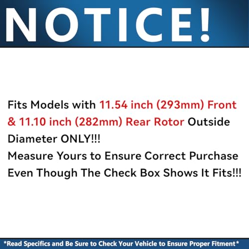 Image of Detroit Axle - Brake Kit for 2013-2017 Honda Accord, Drilled Slotted Brake | Rotors Ceramic Brakes Pads w /Hardware Front Rear 2014 2015 2016 Replacement 11.54 inch Front & 11.10 inch Rear Rotor