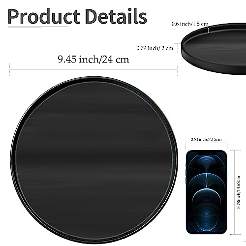 Bathroom Vanity Tray Wood Tray - For Counter Wood Small Bathroom Decorative Tray, Dresser Top Perfume Tray For Home Decoration 9.5 Inch(Black) #TOP1