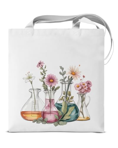 ビーカー柄キャンバストートバッグ