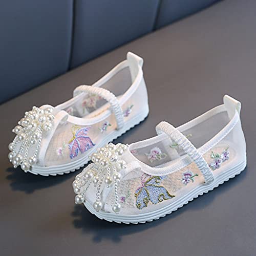 Girls Flat Bottomed Embroidered Sandals Fashionable Costume Shoes Performance Children Toddler Girls Winter Shoes Size 93