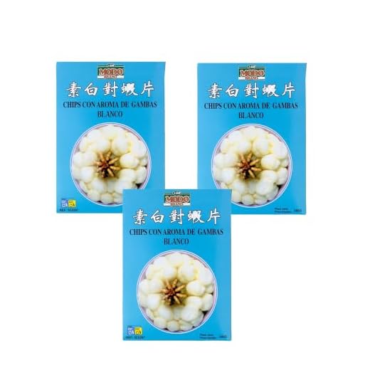 YIJIA | Autentico Pan de Gambas Chino · Chips con aroma de gambas blanco - Pack Ahorro 3 x 200 Grs (Total 600g)