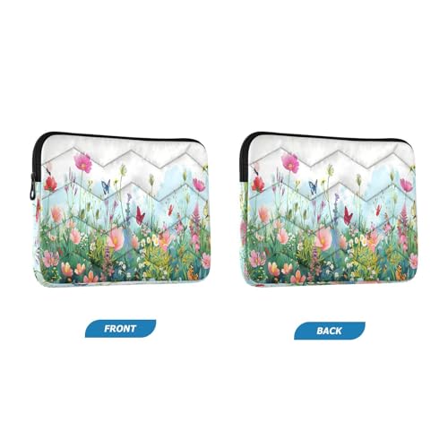 Funda para portátil 13-14 pulgadas impermeable con diseño de flores y mariposas miniatura 2