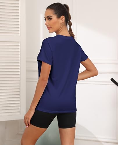 Image of KevaMolly Workout Tops for Women UPF50+ Breathable Loose Fit Yoga T Shirts Short Sleeve Running Gym Athletic Tee Top