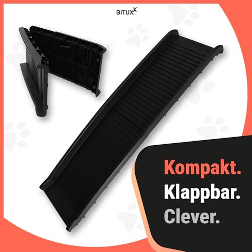 BITUXX® Hunderampe Hunde Einstiegshilfe Autorampe Hundetreppe Hundetransport Klappbar aus Kunststoff