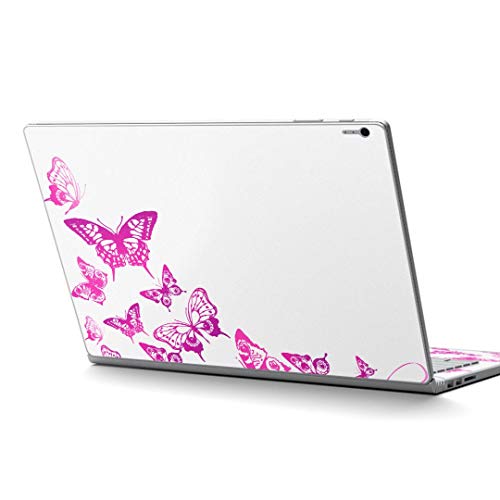 igsticker Surface Book2 Book3 15inch 専用 スキンシール サーフェス ブック 15インチ用 シール 006842 その他 ピンク 蝶