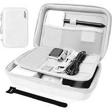 Hard Travel Electronic Organizer Case for Power Bank Chargers Cables USB Flash Drive SD Card Electronics & Backpack Organizer Travel Case Small Portable Accessories Bag, white