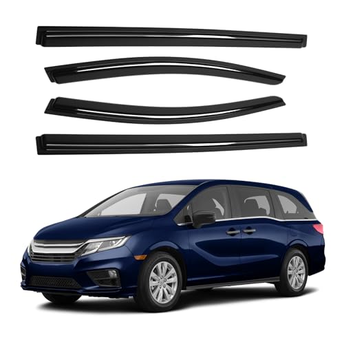 Image of Canvcle Window Visors Rain Guards for 2018-2026 Honda Odyssey Accessories | Outside-Mount Tape-On Side Window Wind Deflectors Vent Visors Shades Rainproof Black 4PCS