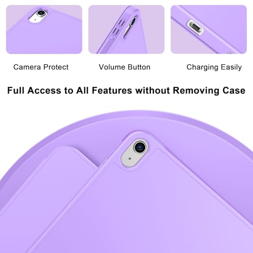 Image of ToaPoia Case for iPad (A16) 11 Inch 2025 /iPad 10th Generation 10.9 Inch 2022, Slim Trifold Stand Protective Cover with Pencil Holder and Soft TPU Back,Support Auto Sleep /Wake (Violet)