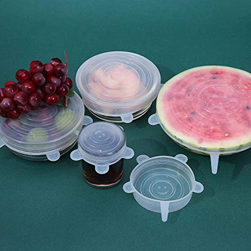 GLUN® Reusable Stretchable Silicone Lids, 6 Different Size (6cm to 21cm) Silicone Lids for Curved Dish  , Cups, Cans, Mugs & Other - Image 3 thumbnail