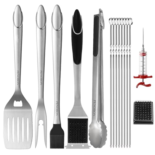 Set de 15 herramientas para parrilla en acero inoxidable miniatura 1