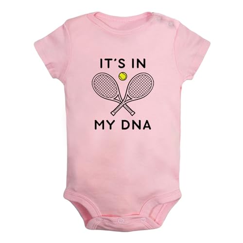 iDzn Baby Unisex Tennis Its In My DNA Funny Romper Newborn Bodysuits Infant Jumpsuit Childs Clothes Kids Graphic Outfits