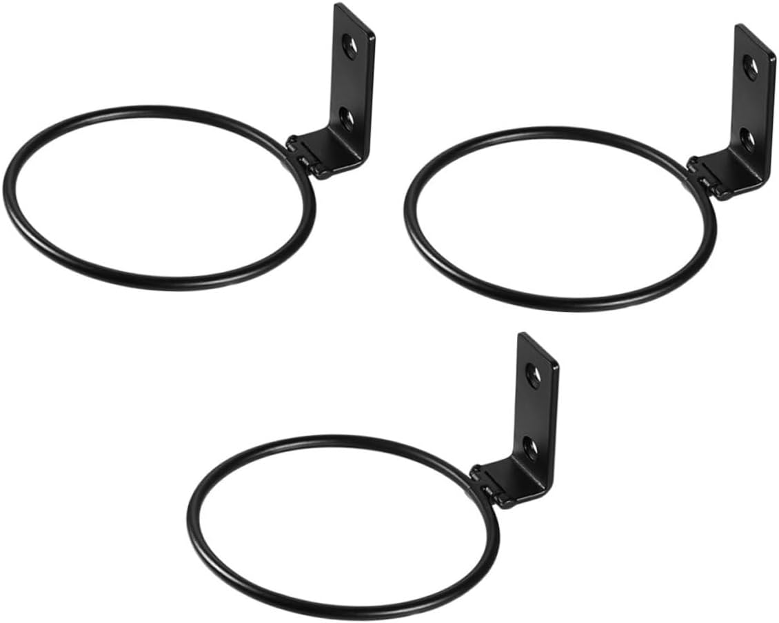 Garneck 3 Pcs Black Iron Flowerpot Wall Holder Folding Plant Pot Stands for Indoor Balcony Gardening with 6-inch Large Hanging Planter Racks