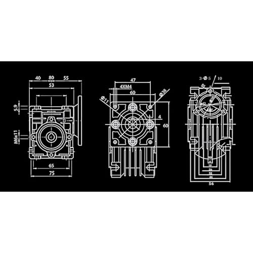 Reductor de velocidad NMRV030 25:1 con ejes de 11mm y 14mm para herramientas 5