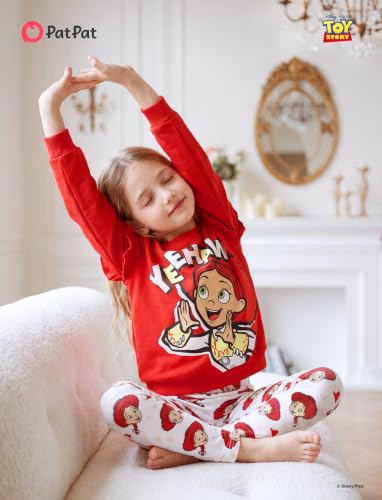 Image of Disney Girls Clothes Long Sleeve Sweatshirt Leggings Outfit 2 Piece Set | Officially Licensed丨Bold Character Print丨Ruffle Shoulder丨Comfy Fit丨Soft Feel丨Lightweight丨Bright Colors丨Mix & Match丨Gift-Ready