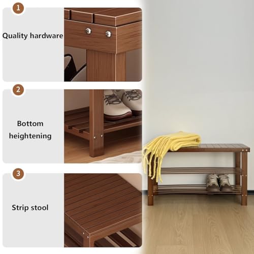 Banc à chaussures compact pour optimiser les petits espaces avec un rangement en bambou léger - 5