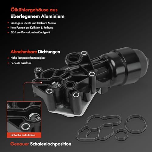 Frankberg Ölkühler Motoröl Ölfiltergehäuse Diesel Kompatibel mit Mito 955 500 312 500L 351 352 Panda 312 319 Punto 199 Ypsilon 312 Replace# 55225515