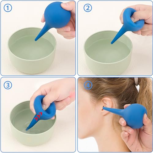 Heveer Ohrenreiniger 90ml Ohrenspritze Silikon Ohrenschmalz Entferner für Ohrenschmalz Reinigen Kinder Erwachsene Blau