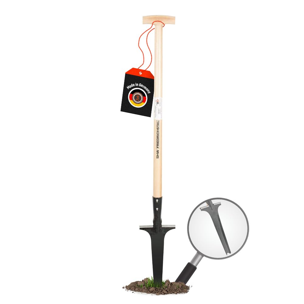SHW-FIRE Tagliacerbacce professionale, con manico in legno di frassino da 82 cm, forgiato a mano con pratico pedale