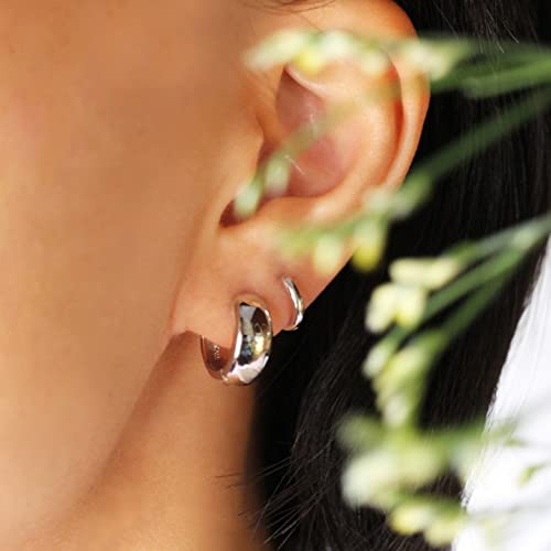 Earring Sets For Multiple Piercing | White Gold Plated Studs Earrings And Hoops Set Hypoallergenic Small Hoop Cz Ball Studs Earrings For Women Girls（6 Pairs) #TOP5