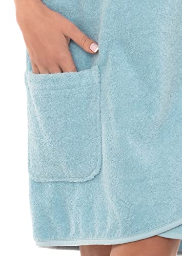 Image of TowelSelections Womens Shower Wrap Adjustable Cotton Terry Cloth Gym Cover Up with Snaps
