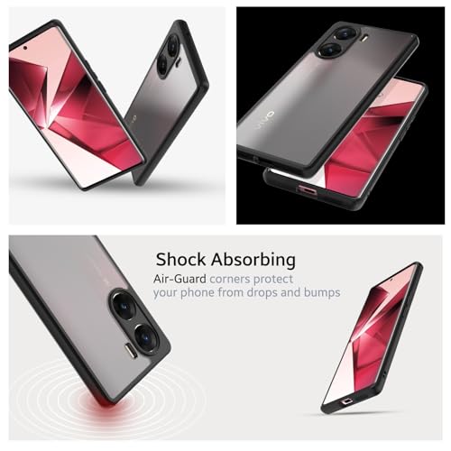 Image of KAPAVER Hybrid Series Back Cover Case Compatible with Vivo V29e (Black)