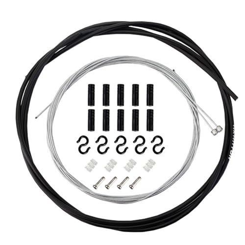 Conjunto De Cables De Cambio Para Bicicleta, Juego De Cuerda De Cambio,Aplicable Bici De Montaña y De Carretera,El Cable 2 Metros De Largo y El Cable De Freno Delantero 1,55 y 2,1 Metros
