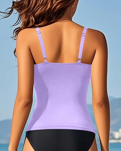 Image of Aqua Eve Tankini Tops for Women Swimwear Top Only Tummy Control Bathing Suit Top No Bottom (Available in Plus)
