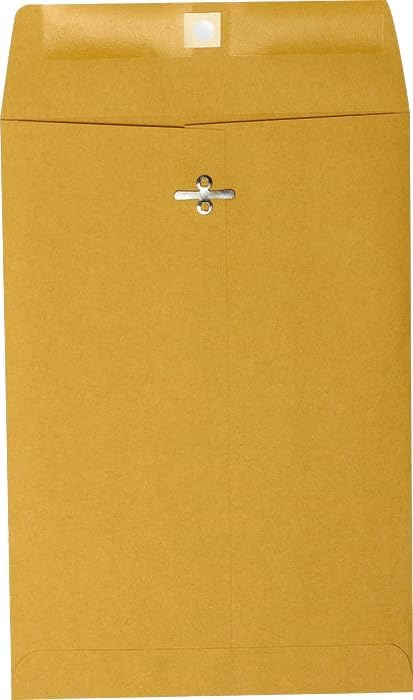 LUXPaper 6 x 9 Open End Envelopes | Clasp | Mandarin Orange | 80lb. Text | 50 Qty