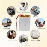 LiPo Akku 3,7V 1000mAh 503450 mit JST-Kabel – Wiederaufladbarer Lithium Polymer Akku für Bluetooth-Lautsprecher, DIY-Projekte und Elektronikgeräte – Ansicht 8