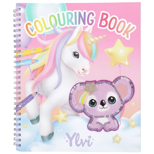 Depesche 13587 Ylvi - Libro para colorear con 40 páginas preimpresas con motivos de unicornios para colorear, incluye 1 hoja de pegatinas