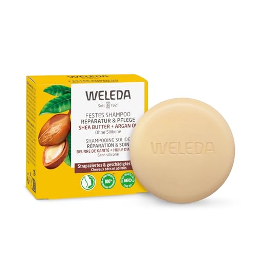 WELEDA - Shampooing solide Réparation & Soin - Procure un soin intense - Protège contre les fourches et les cheveux cassants - NATRUE - 50g
