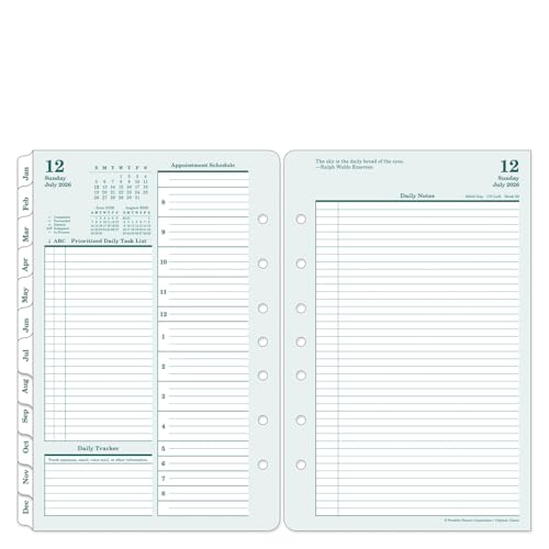FranklinCovey - Original Ring-Bound Planner Refill - Two Page Per Day (Classic Jul 2026 - Jun 2027)