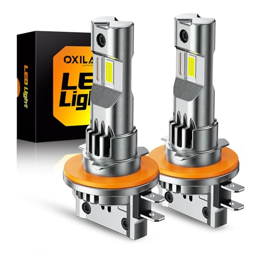 OXILAM H11B LED Light Bulb 1300% Brightness 6500K White 60 000Hrs Lifespan 5MIN Direct Plug IP68 Anti-Flicker Fog Light Compatible with Cars Trucks SUVs Pack of 2