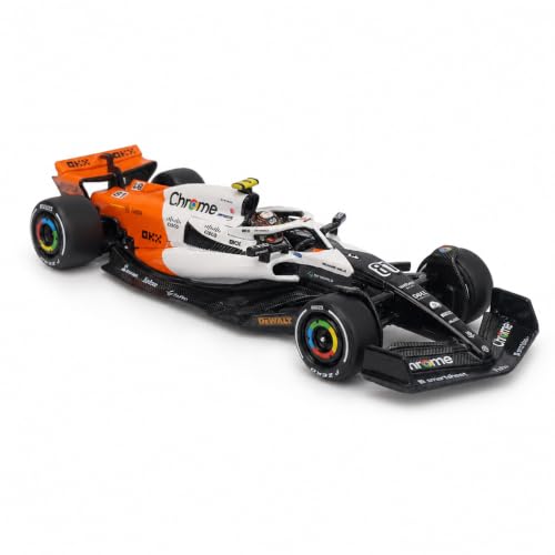 Image of Wizplex CCA McLaren MCL60 Officially Licensed 2023 Monaco GP 1:43 Premium Die Cast F1 Car Model with Driver Helmet & Acrylic Display Case - Collector Formula One Showpiece for Enthusiasts 14+