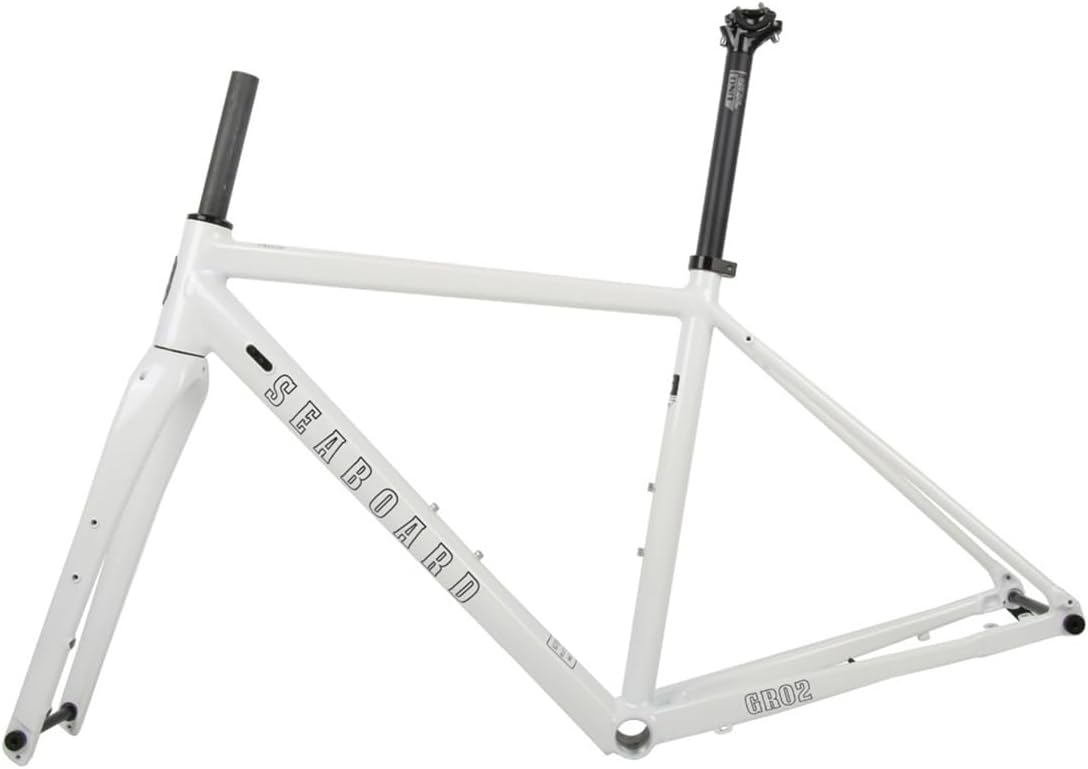 Gravel Road Bike Frameset 700C Disc Brake Bike Frame 44/47/50/53/56cm Thru Axle 100/142mm Aluminum Alloy Frame with Carbon Fork