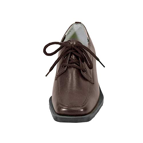 Peerage Sapato Oxford feminino de couro largo com cadarço Moya, Marrom, 11 Wide
