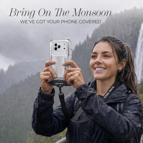 Image of Case-Mate IP68 Waterproof Phone Pouch - Silver Chrome | Touchscreen Floating Waterproof Mobile Cover w /Crossbody Lanyard - Fits All Phones - Travel Accessory for Beach, Pool & More